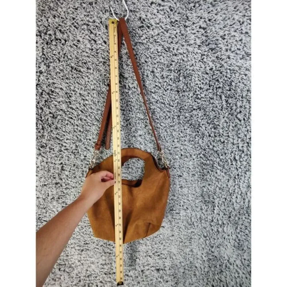 Urban Outfitters Womens Earthy Hobo Minimalist Crossbody Bag Brown Vegan Suede